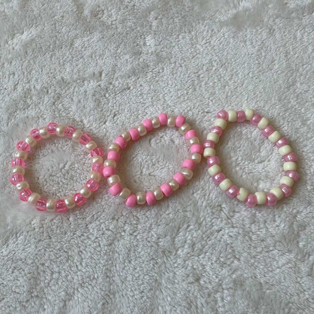 Set of Ten (10) Pastel Rainbow Kandi Bead Bracelets - Picture 4 of 5